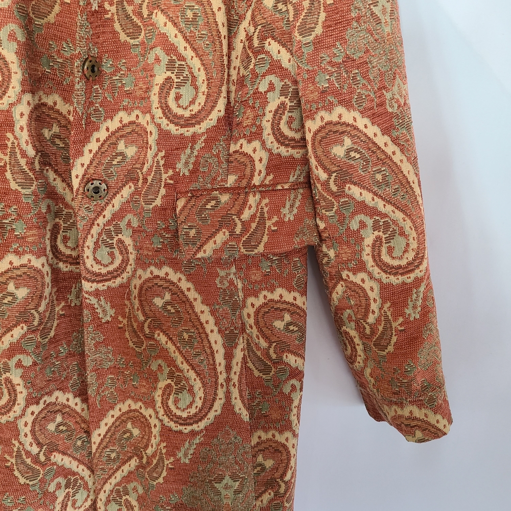 Vintage 90s Focus 2000 Tapestry Paisley Car Coat Size 10 Boho - Picture 8 of 10